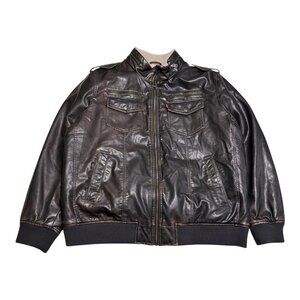 Levi’s Full Zip Brown Sherpa Lined Faux Leather Jacket Men’s‎ 2XL